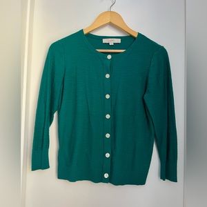 Green 3/4 Sleeve LOFT Cardigan
